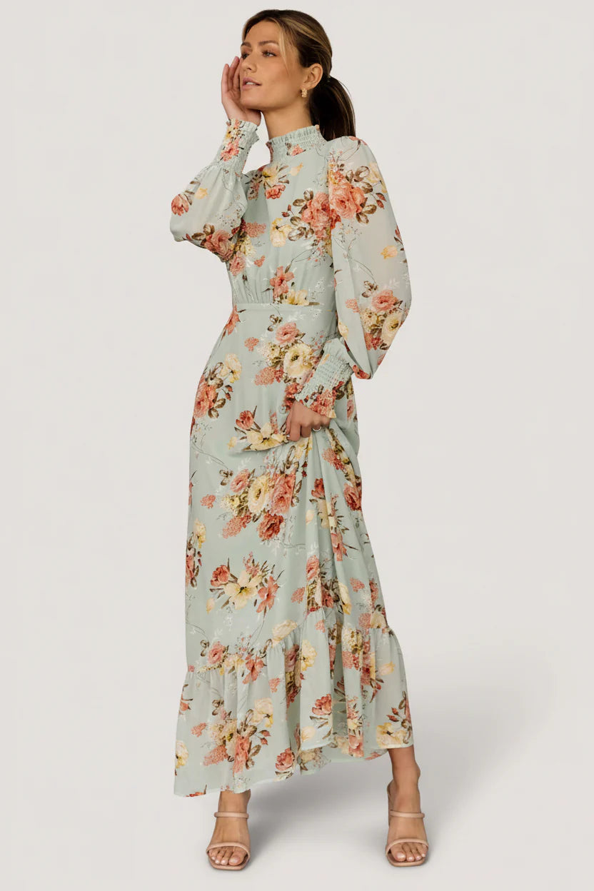 Luciana Maxi Dress | Sage Multi