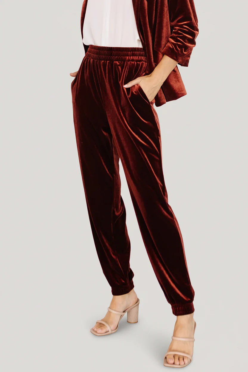 Archie Velvet Jogger Pants | Cinnamon