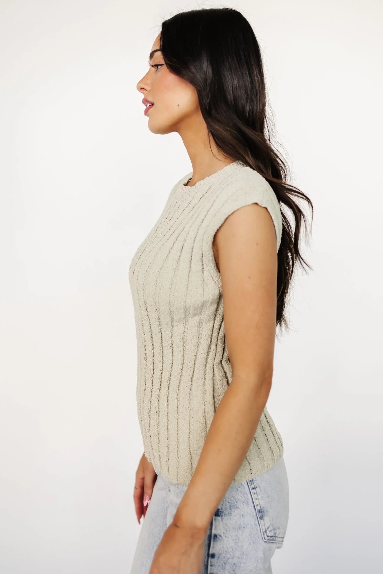 Dava Ribbed Top | Sage