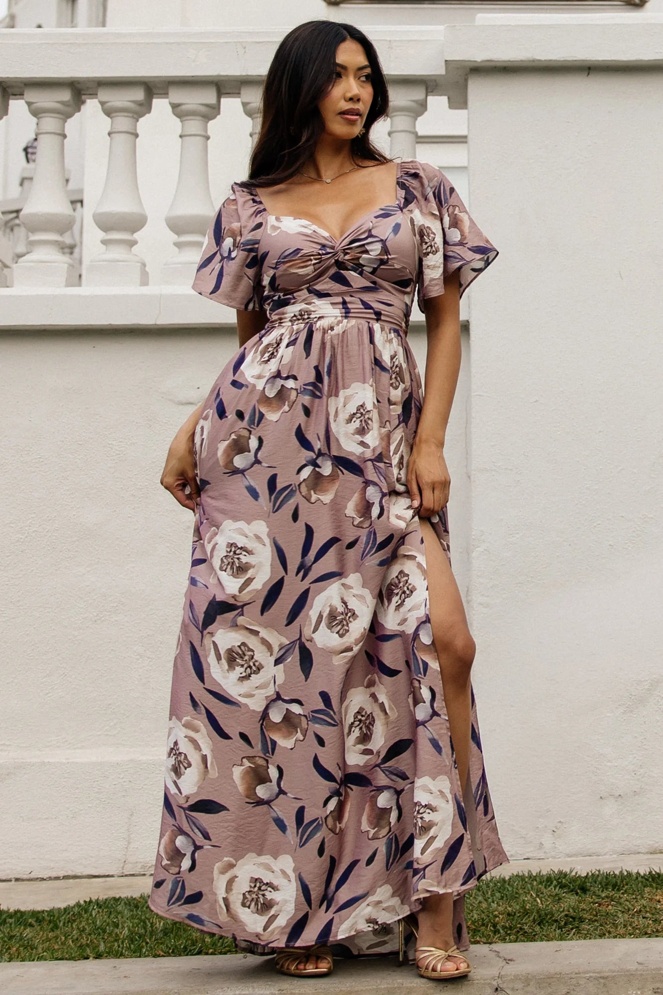 Aveline Maxi Dress | Dusty Mauve Floral