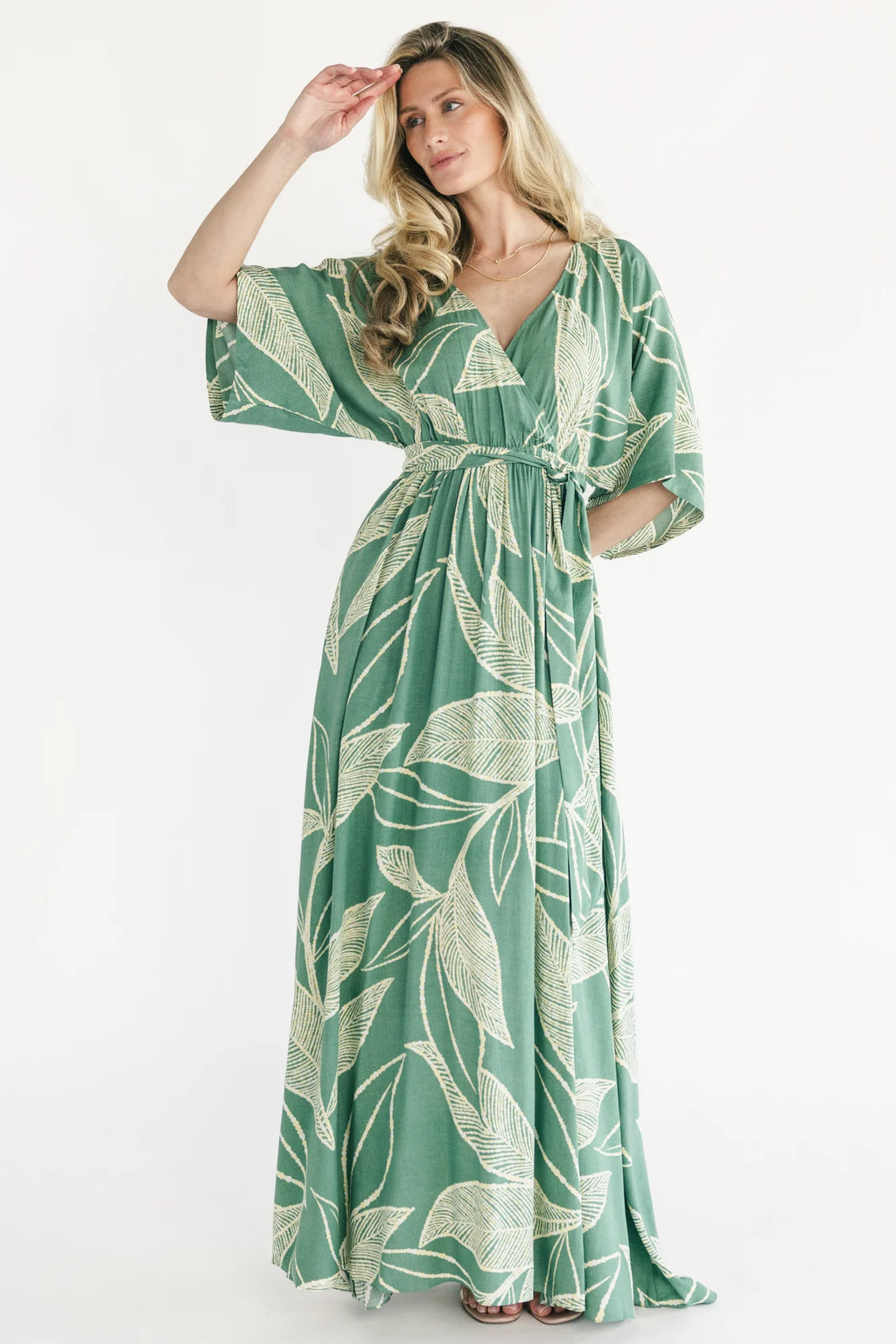 Kalea Maxi Dress | Green + Off White