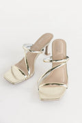 Lavon Slim Flared Heel | Gold