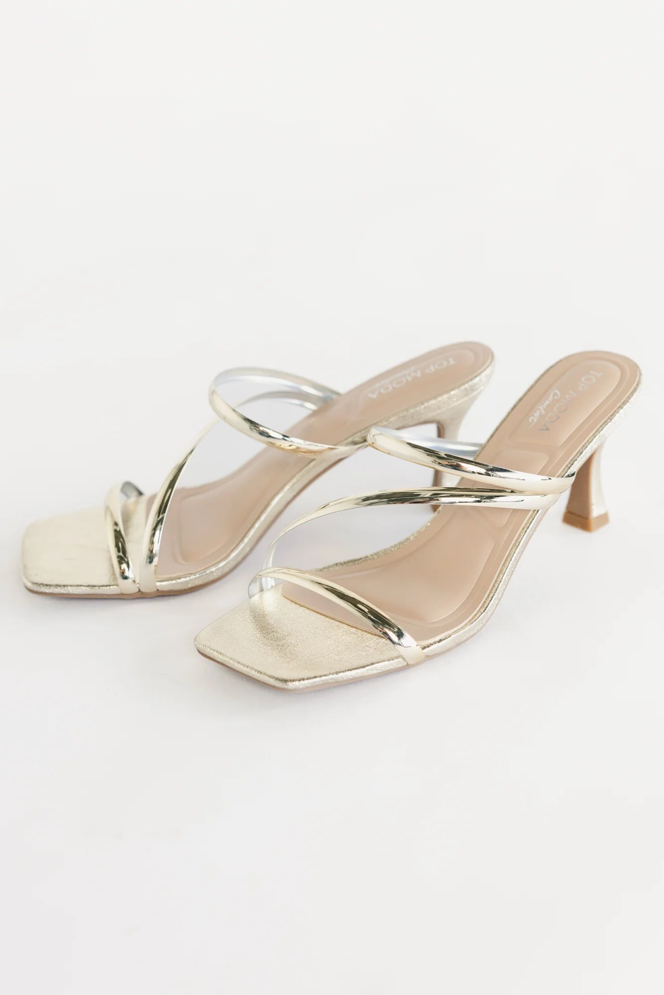 Lavon Slim Flared Heel | Gold