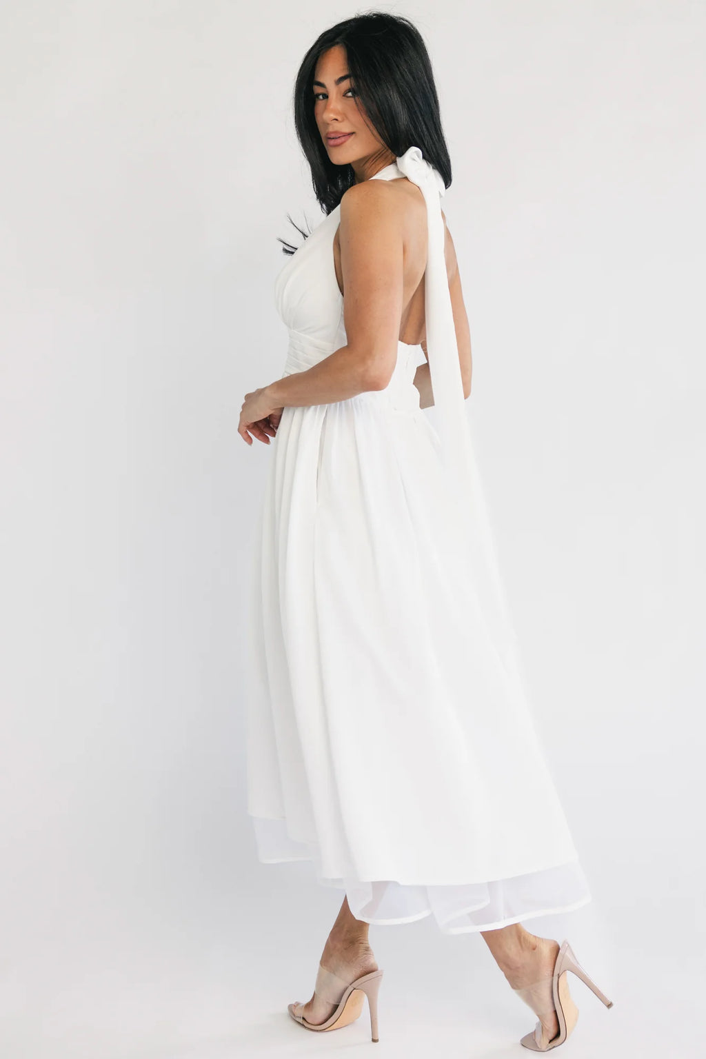 Jeanie Midi Dress | Off White