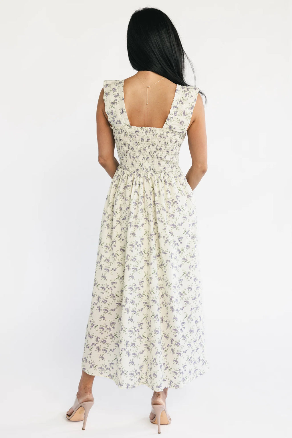 Fawn Midi Dress | Cream + Lavender Floral