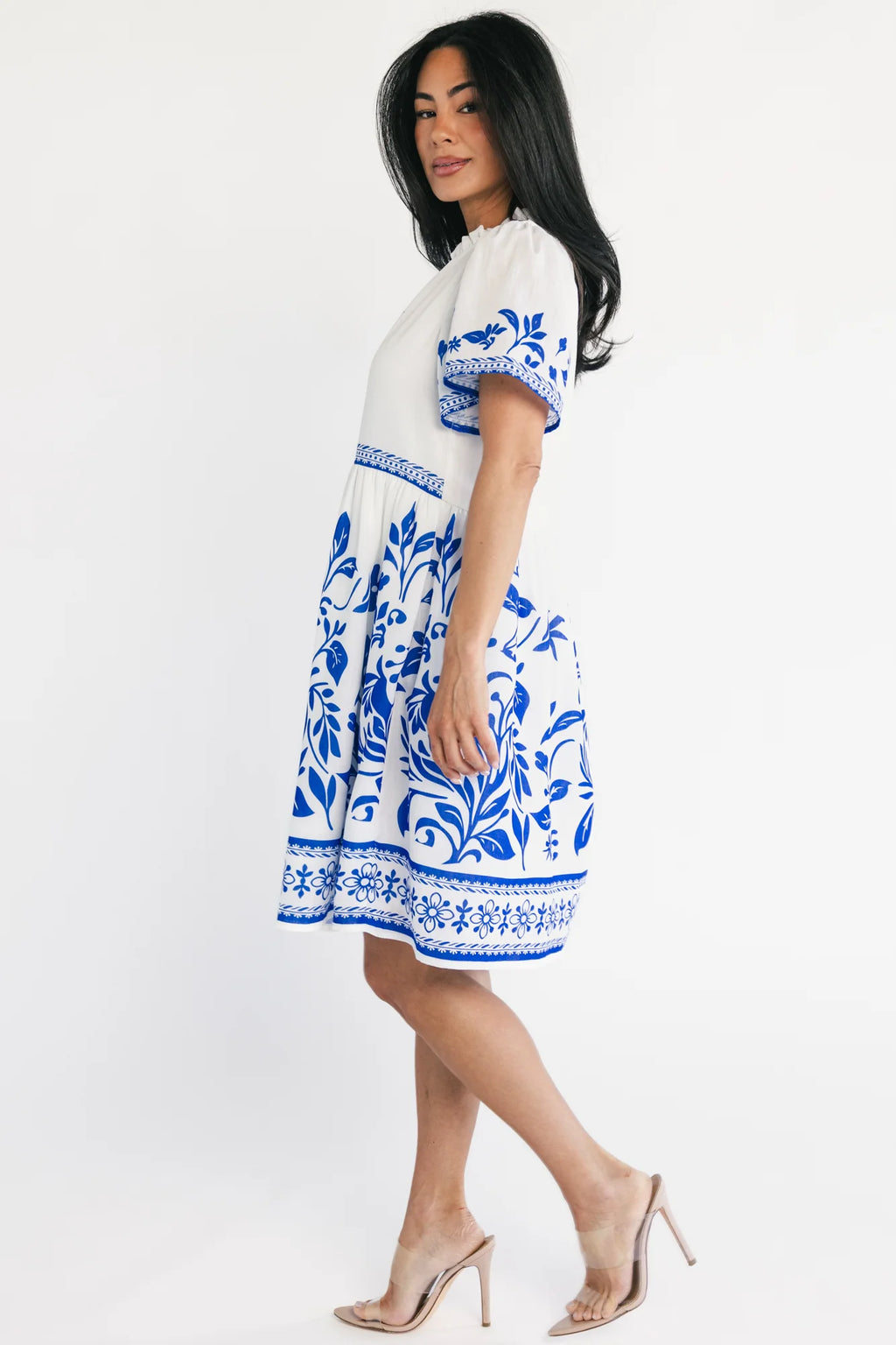 Palomina Short Dress | Cobalt Print