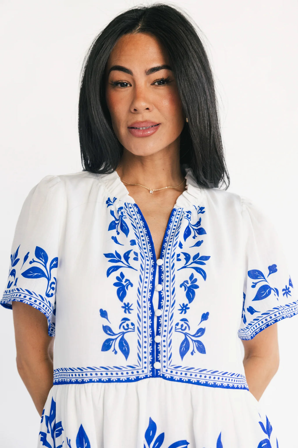 Palomina Short Dress | Cobalt Print