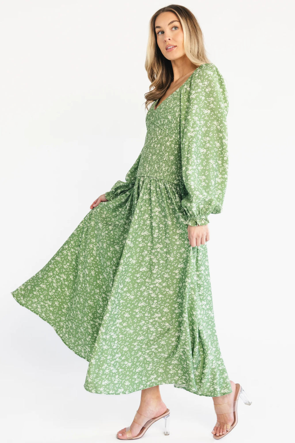 Bunny Maxi Dress | Green Floral