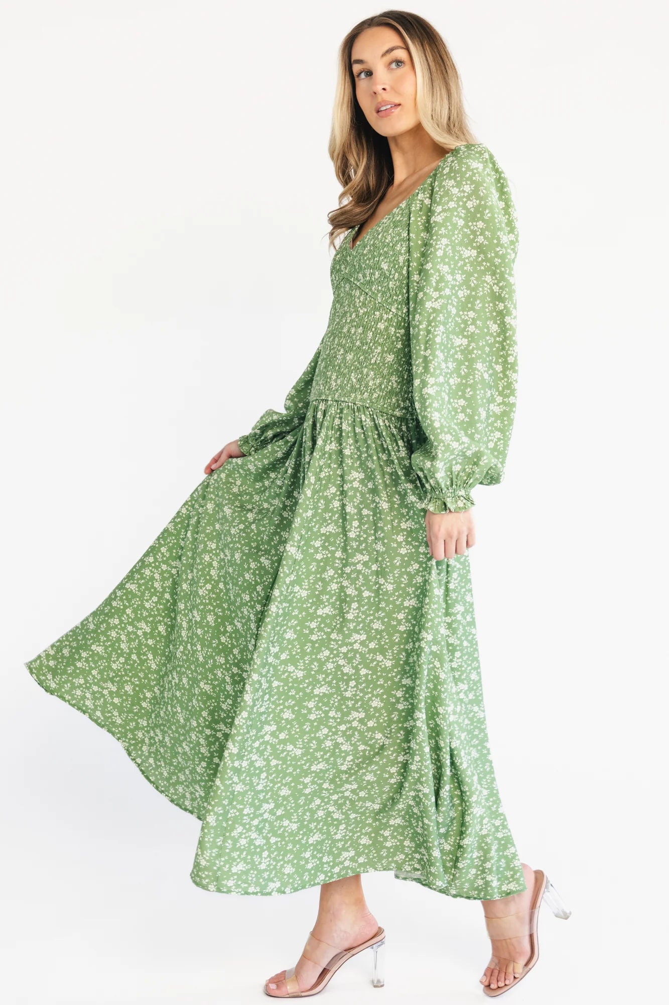 Bunny Maxi Dress | Green Floral