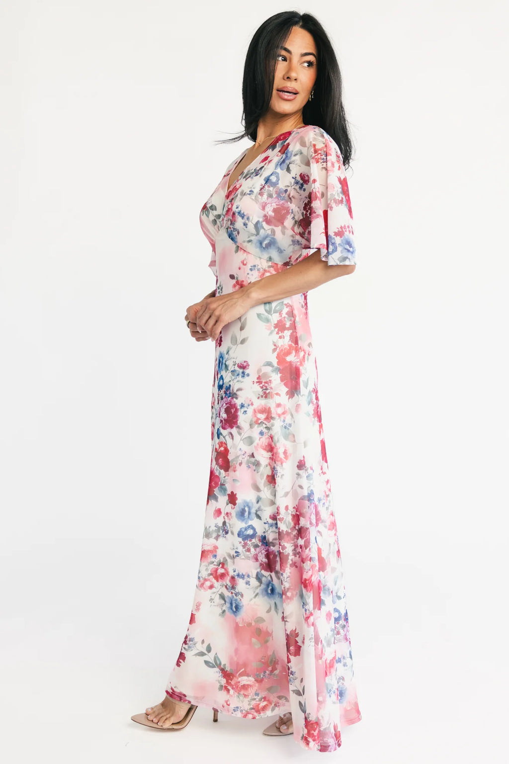 Sevilla Mesh Maxi Dress | Berry Multi Floral