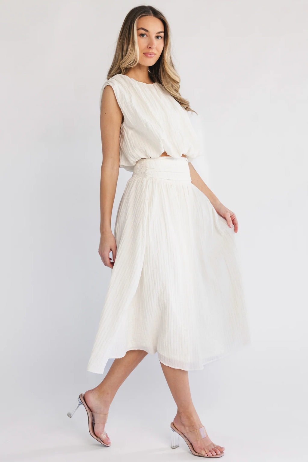 Mimi Top + Skirt Set | Ivory