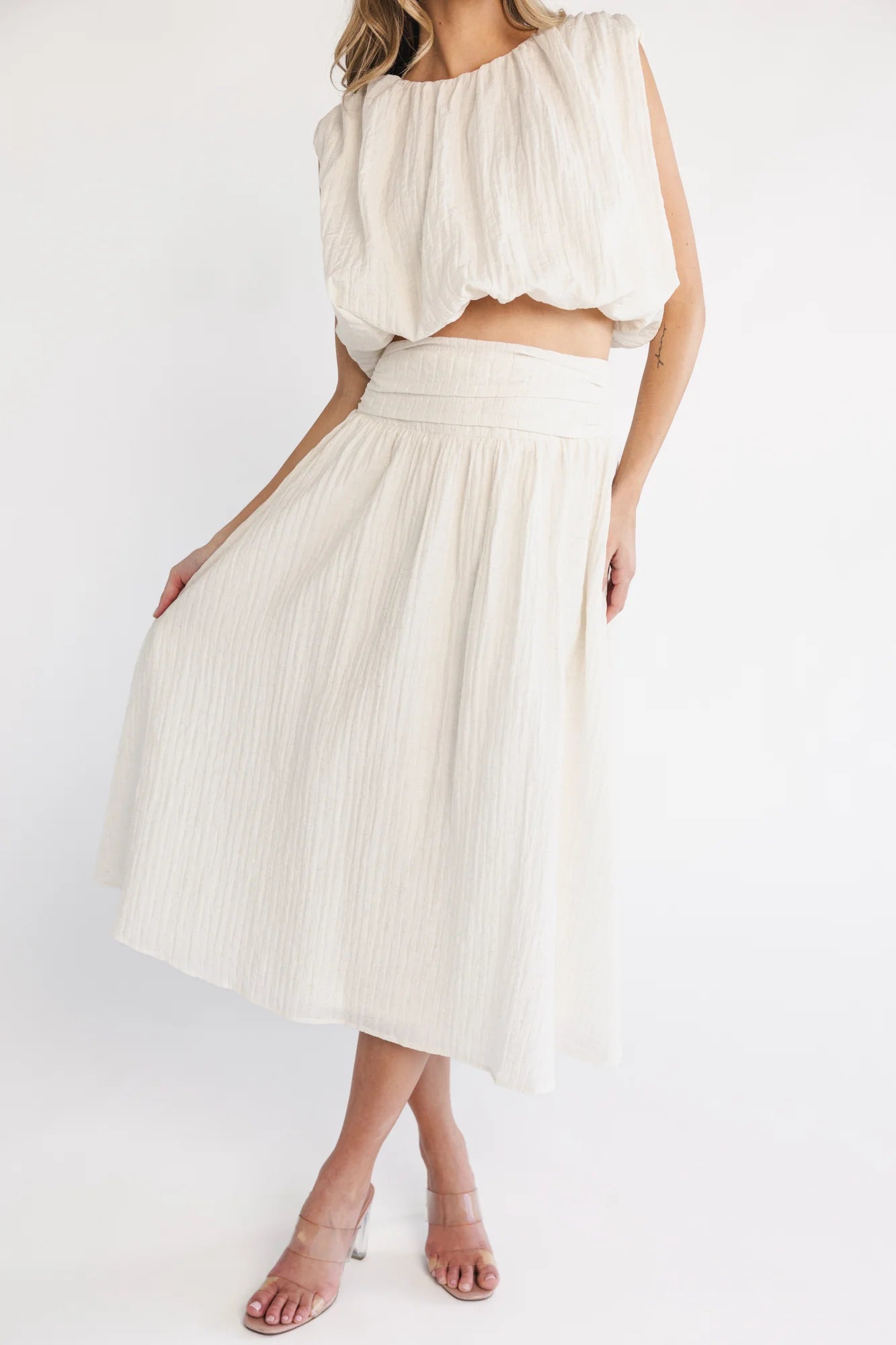 Mimi Top + Skirt Set | Ivory