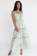 Elowen Tank Maxi Dress | Cream + Blue Floral