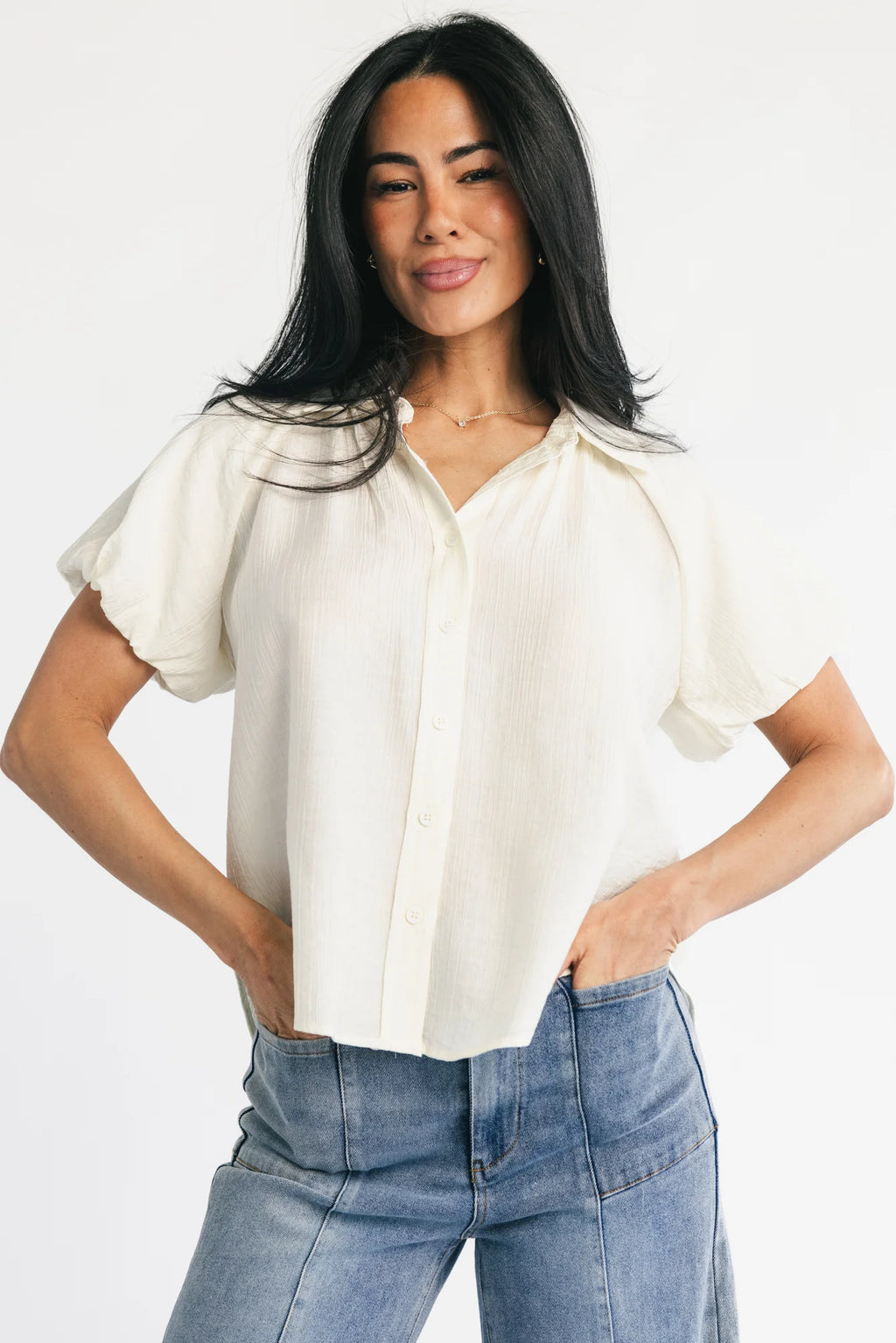 Bibi Button Up Blouse | Cream
