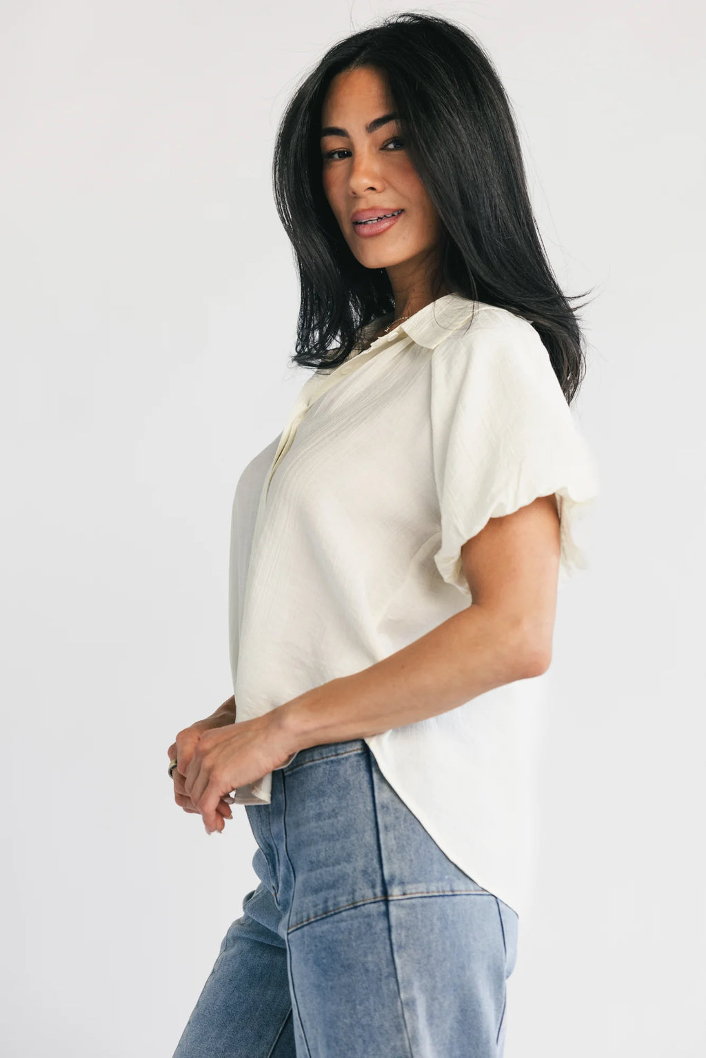 Bibi Button Up Blouse | Cream