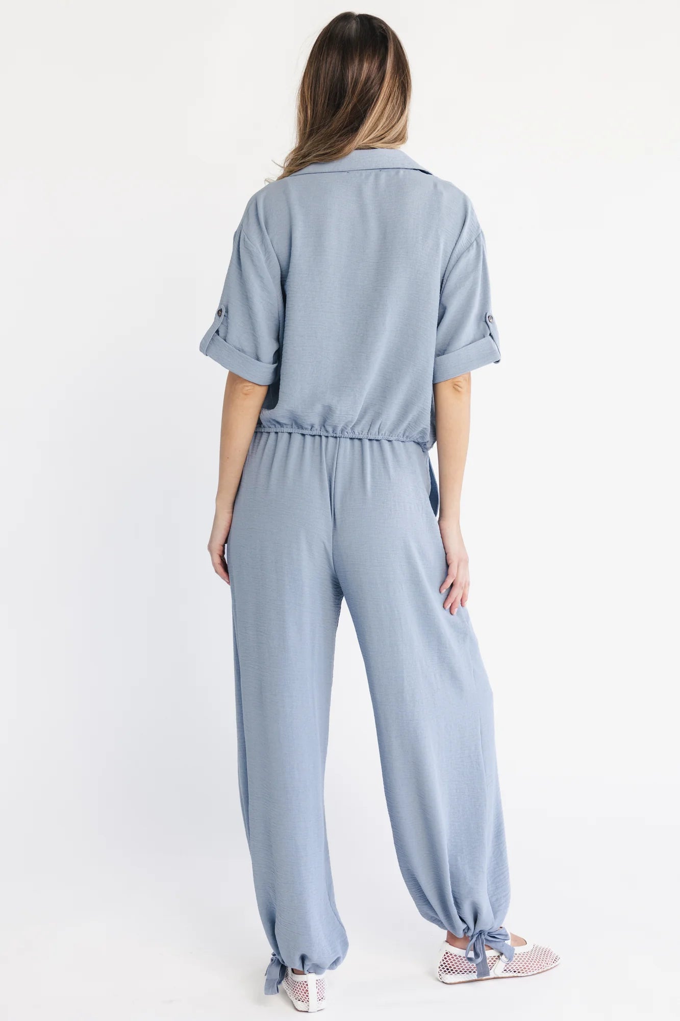 Briar Top + Pants Set | Dusty Blue