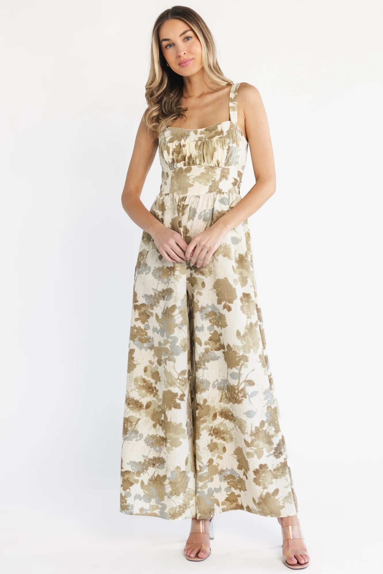 Laura Jumpsuit | Natural Floral