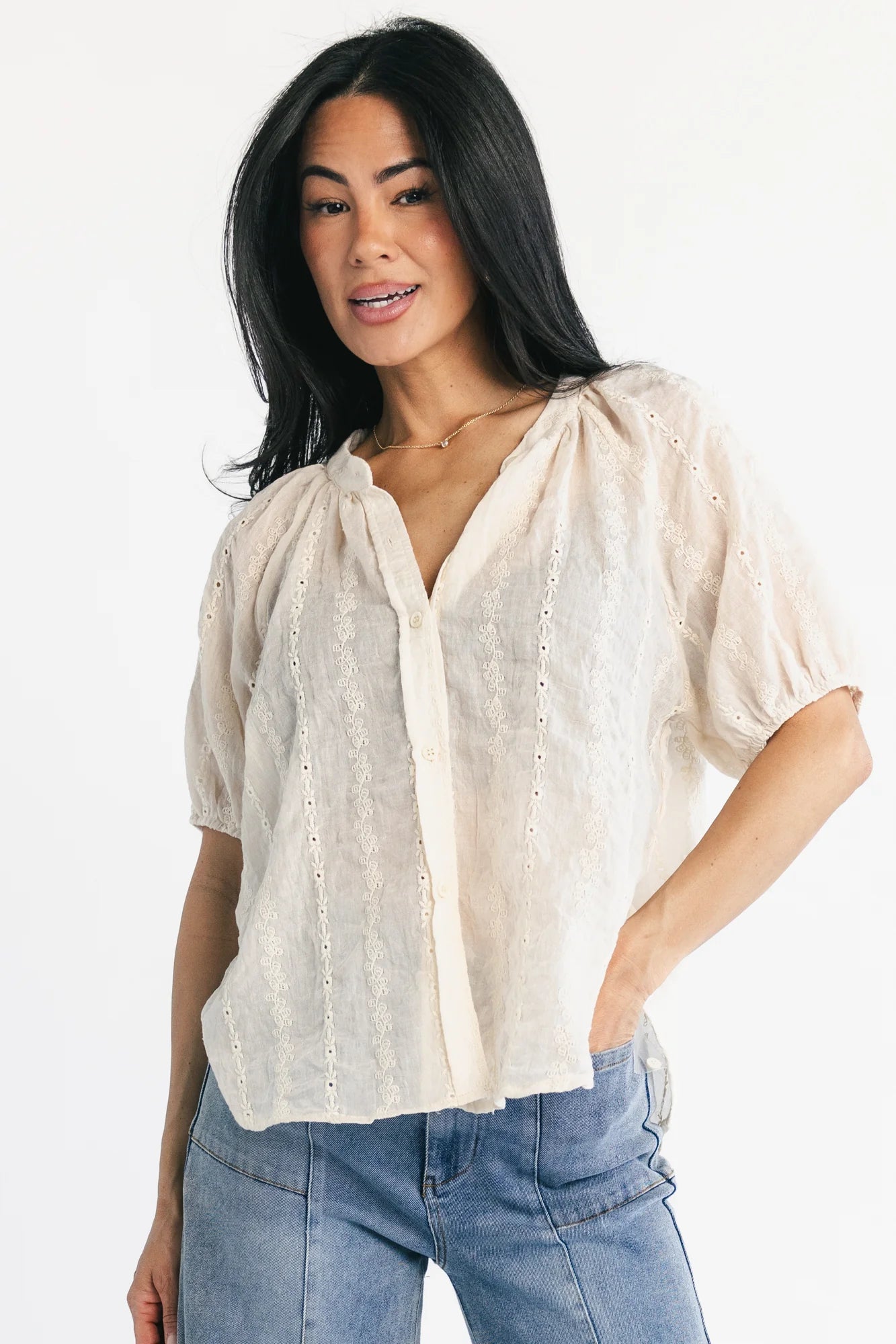 Bellamy Lace Top | Vintage Cream
