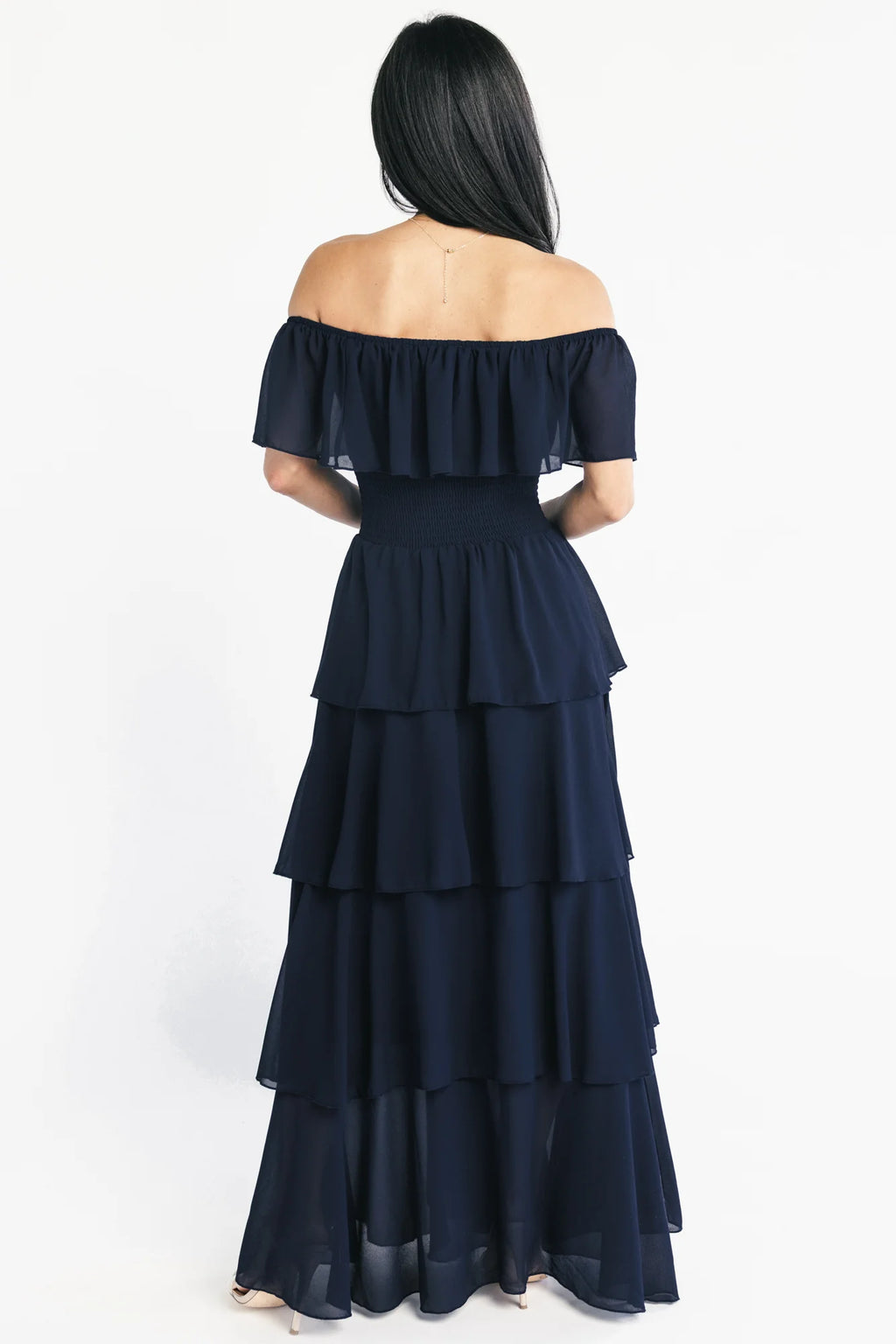 Carina Off Shoulder Maxi Dress | Navy