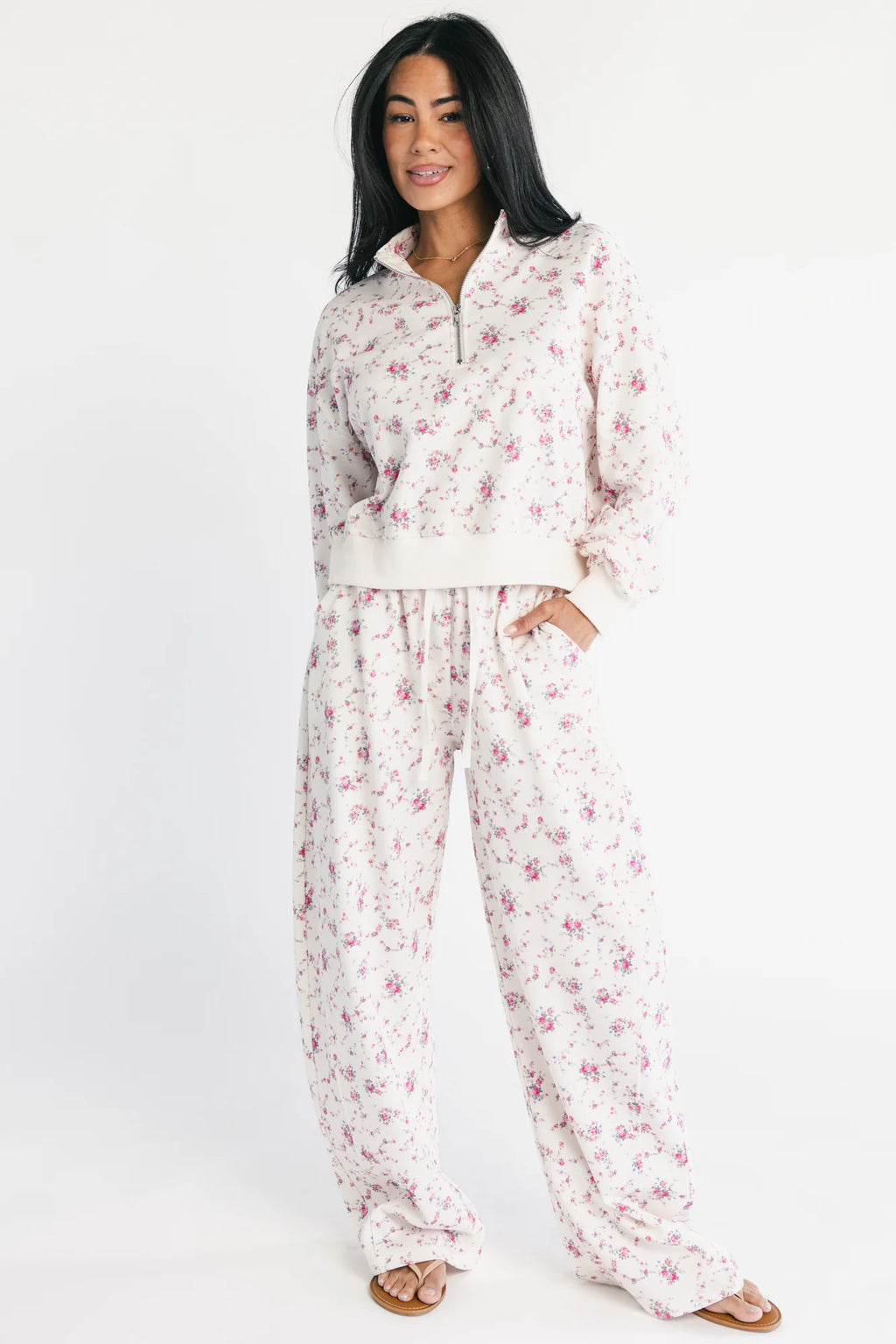 Allison Lounge Set | Ivory + Pink Floral