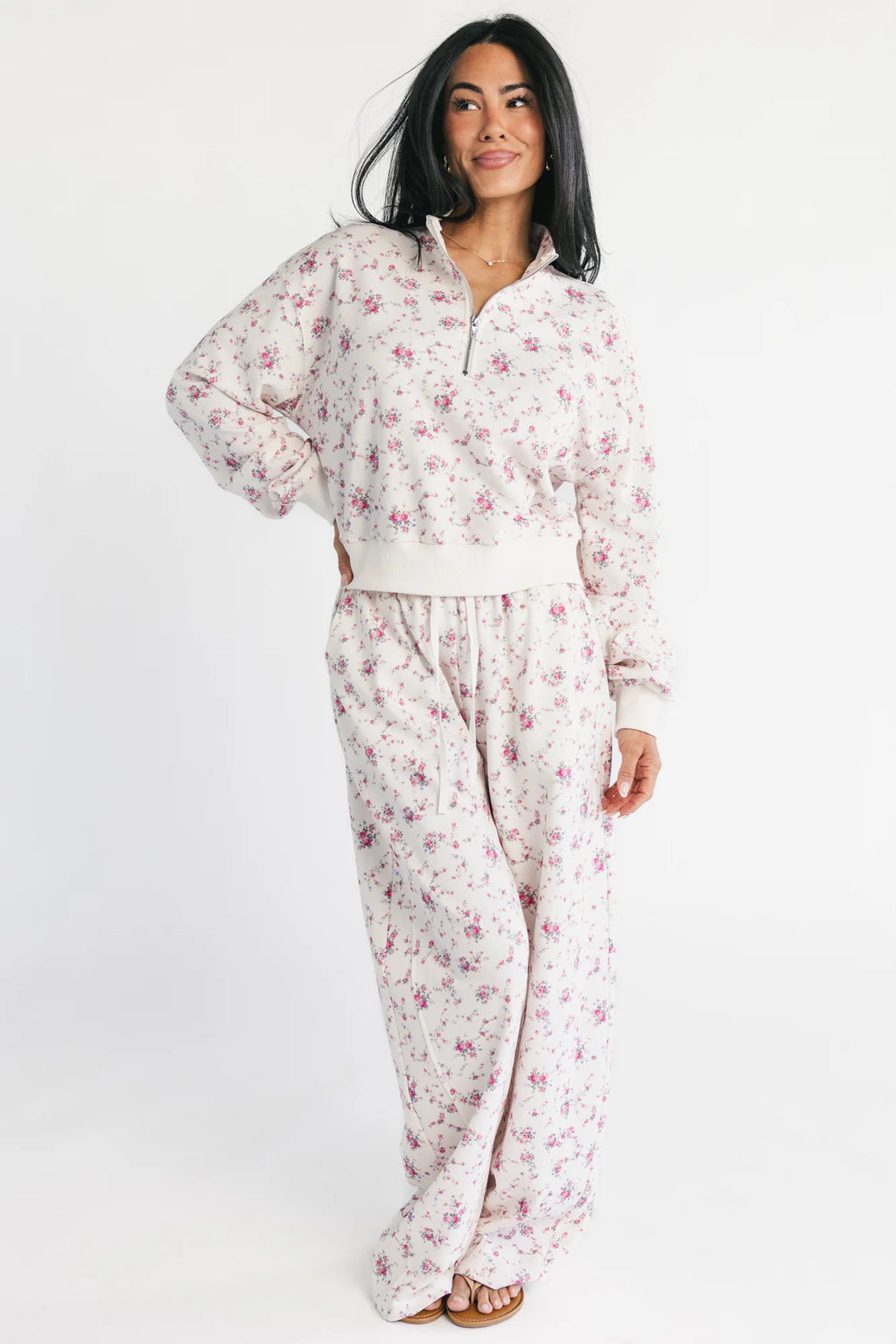Allison Lounge Set | Ivory + Pink Floral