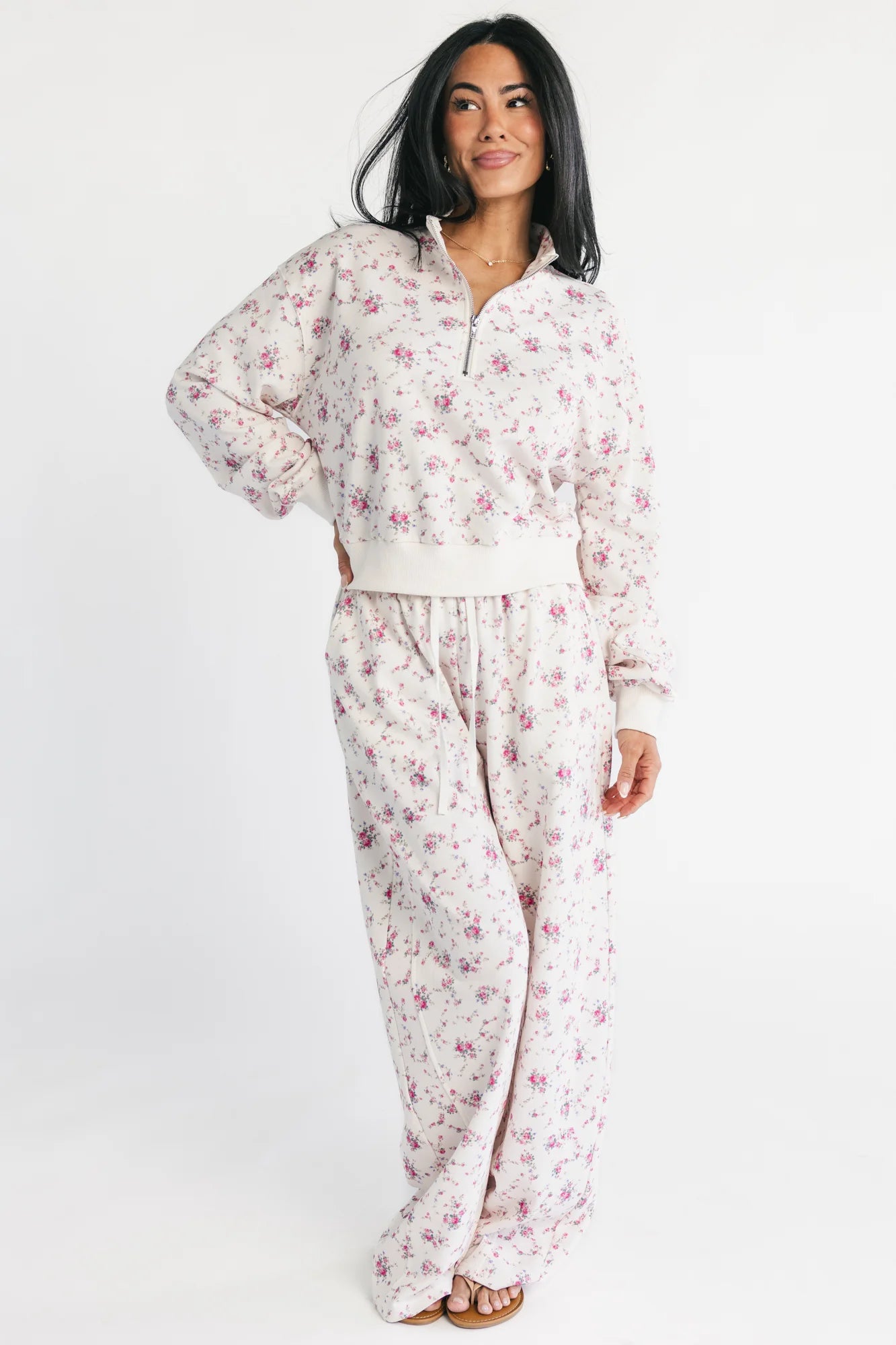 Allison Lounge Set | Ivory + Pink Floral