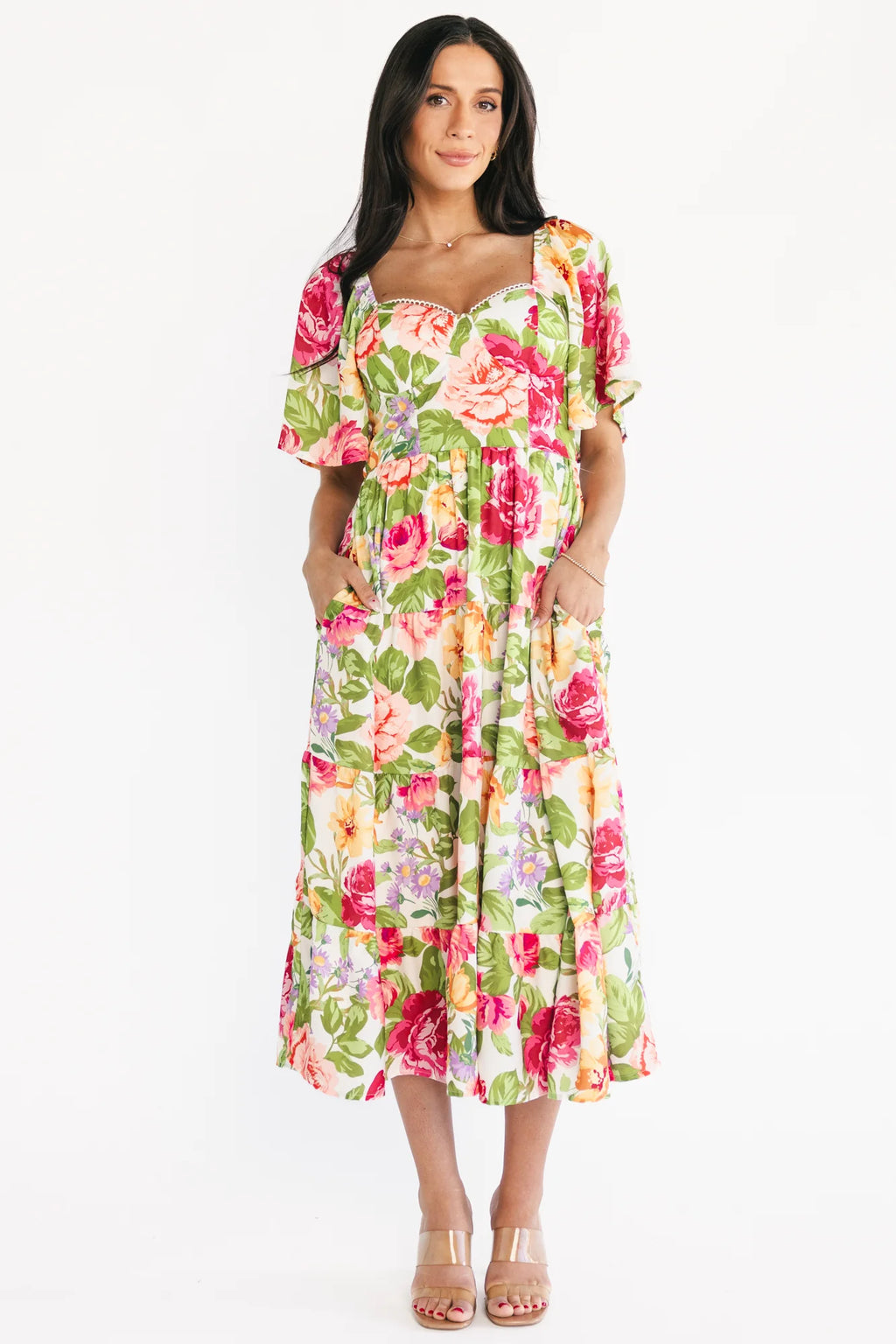 Paislee Midi Dress | Multi Floral