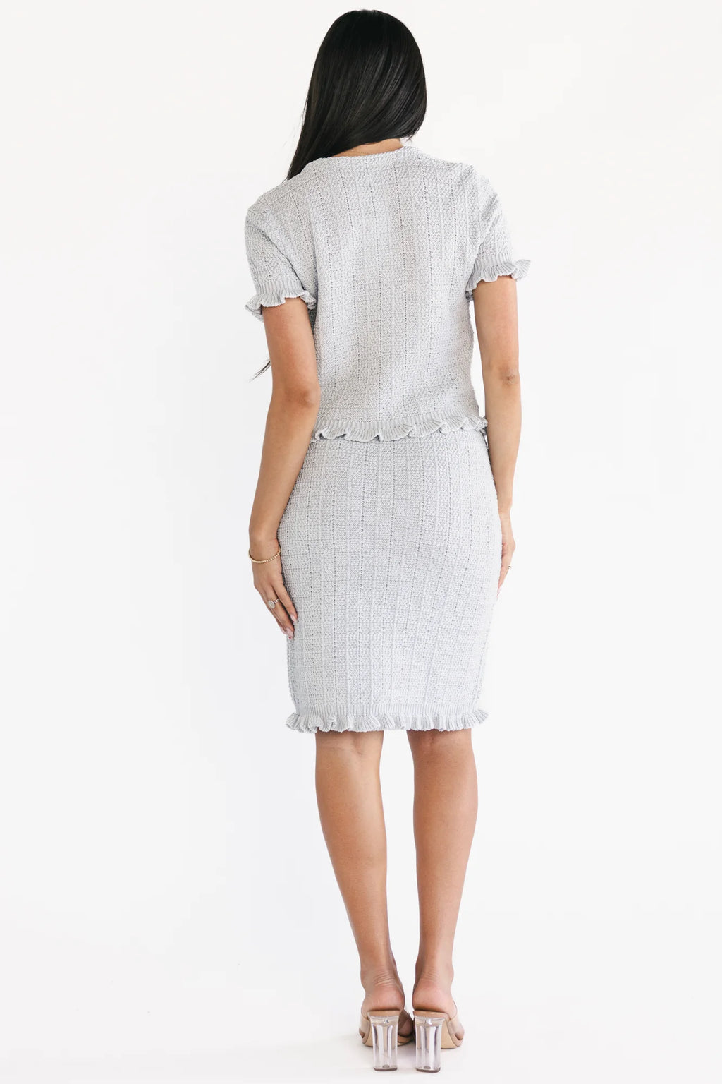 Kellie Tweed Two Piece Set | Light Blue