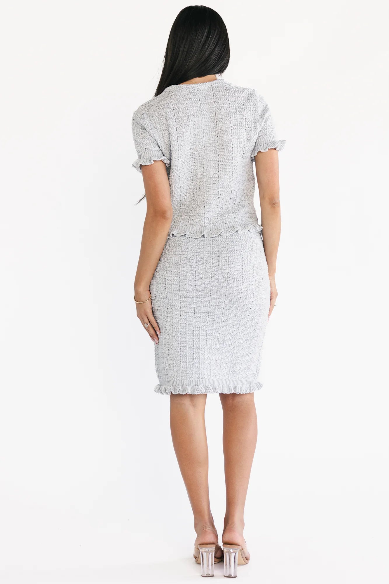 Kellie Tweed Two Piece Set | Light Blue