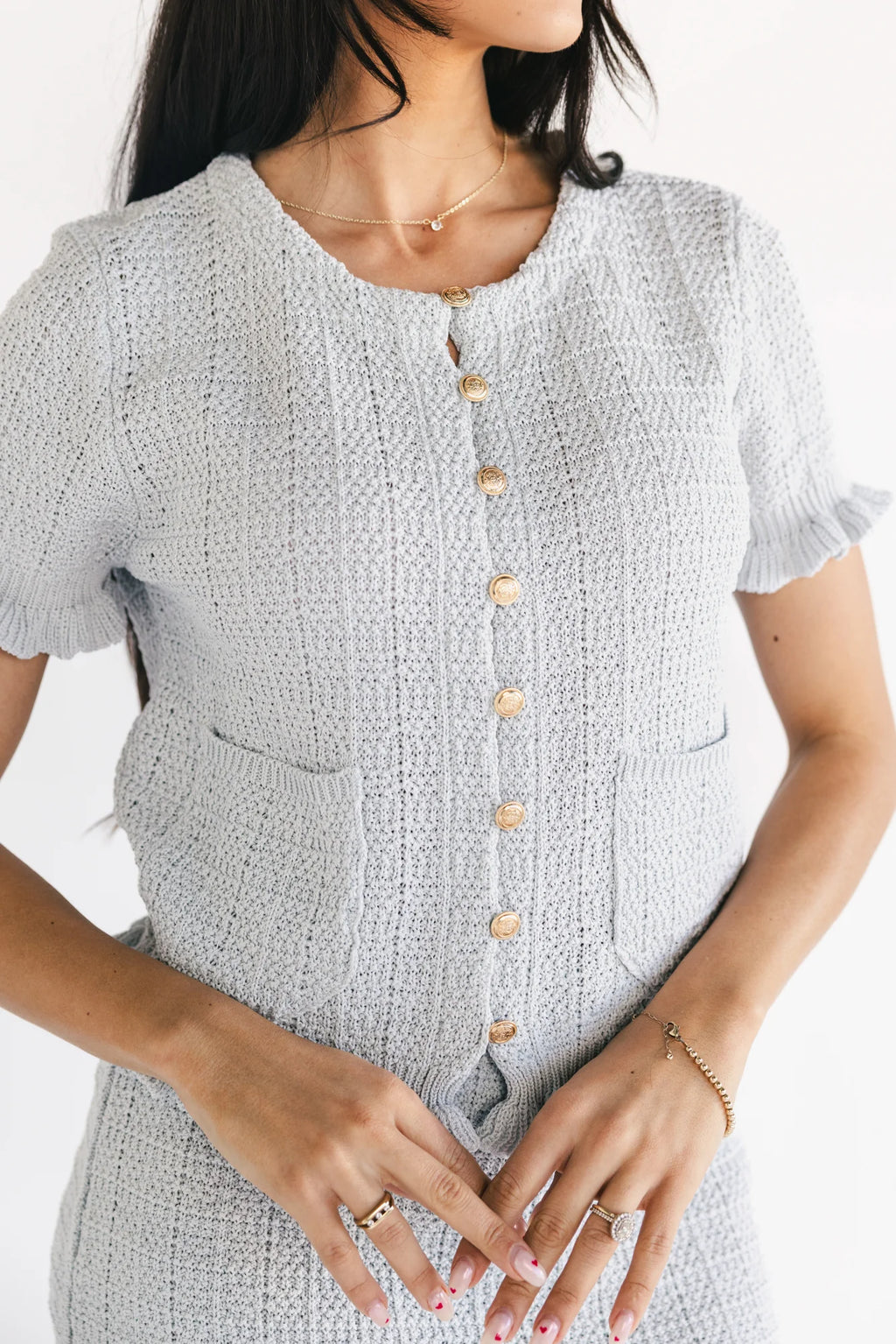 Kellie Tweed Two Piece Set | Light Blue