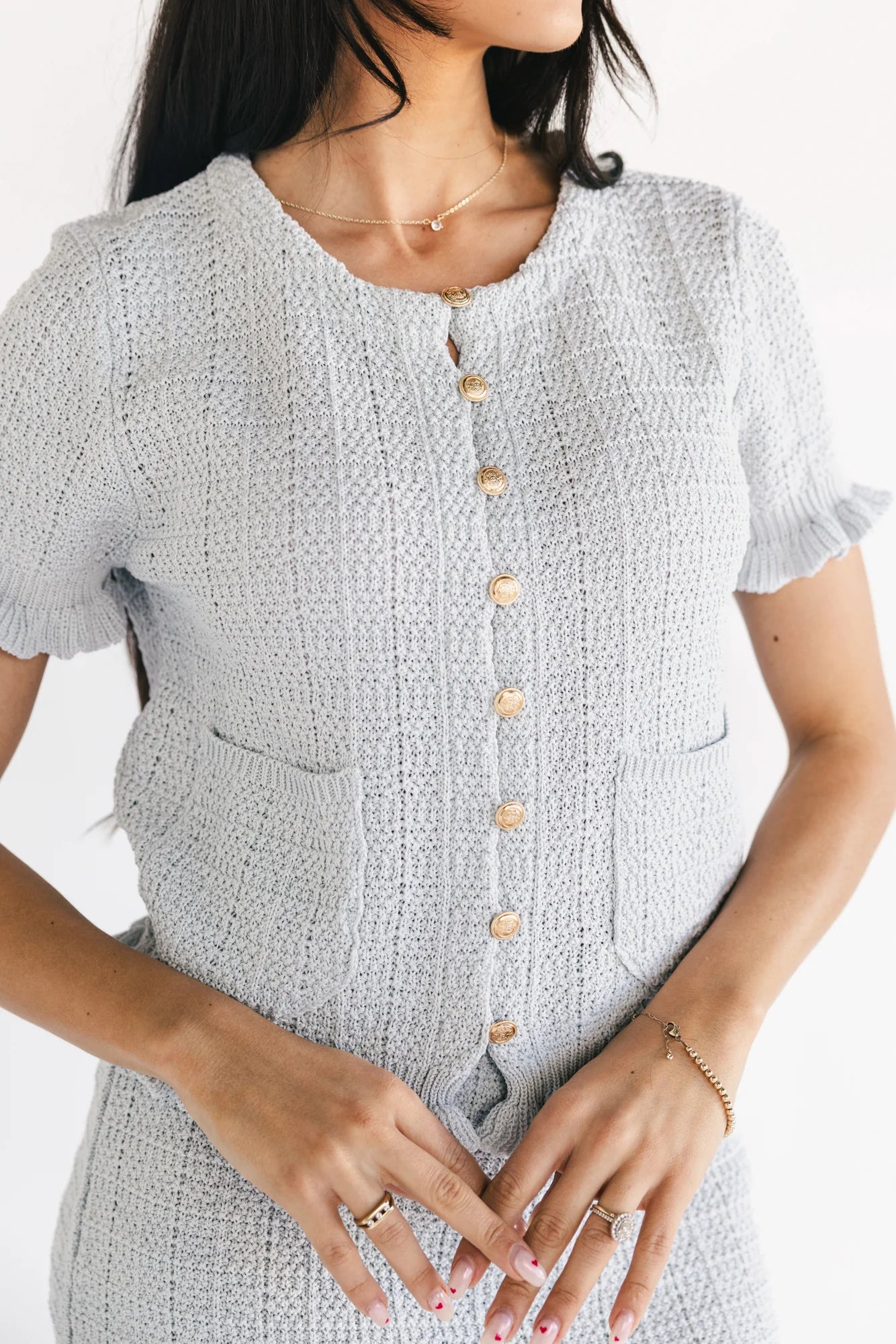 Kellie Tweed Two Piece Set | Light Blue