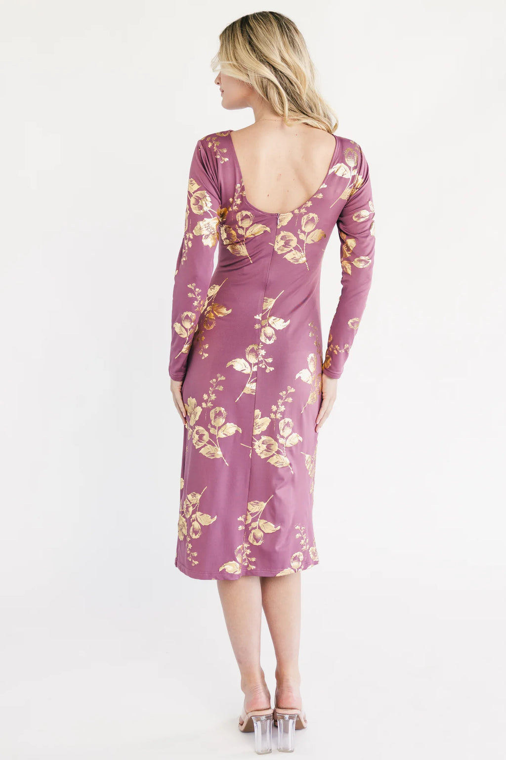 Valeria Midi Dress | Dusty Orchid + Gold