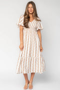 Turner Smocked Midi Dress | Cream Multi