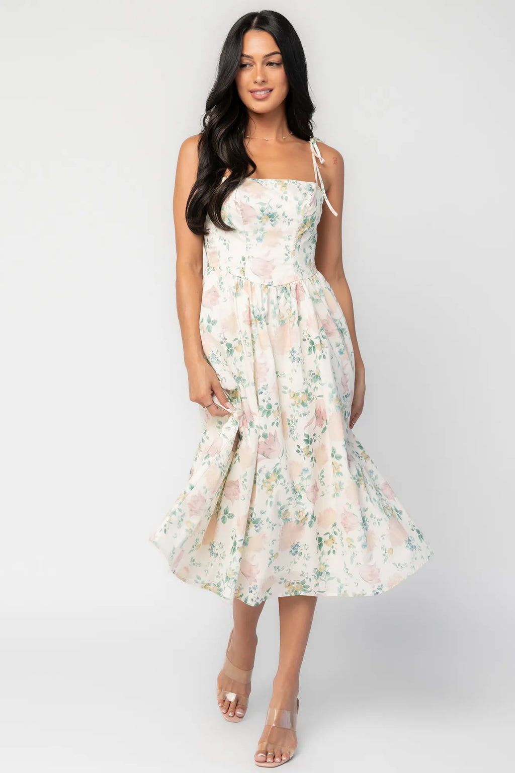Hattie Midi Dress | Cream Multi Floral