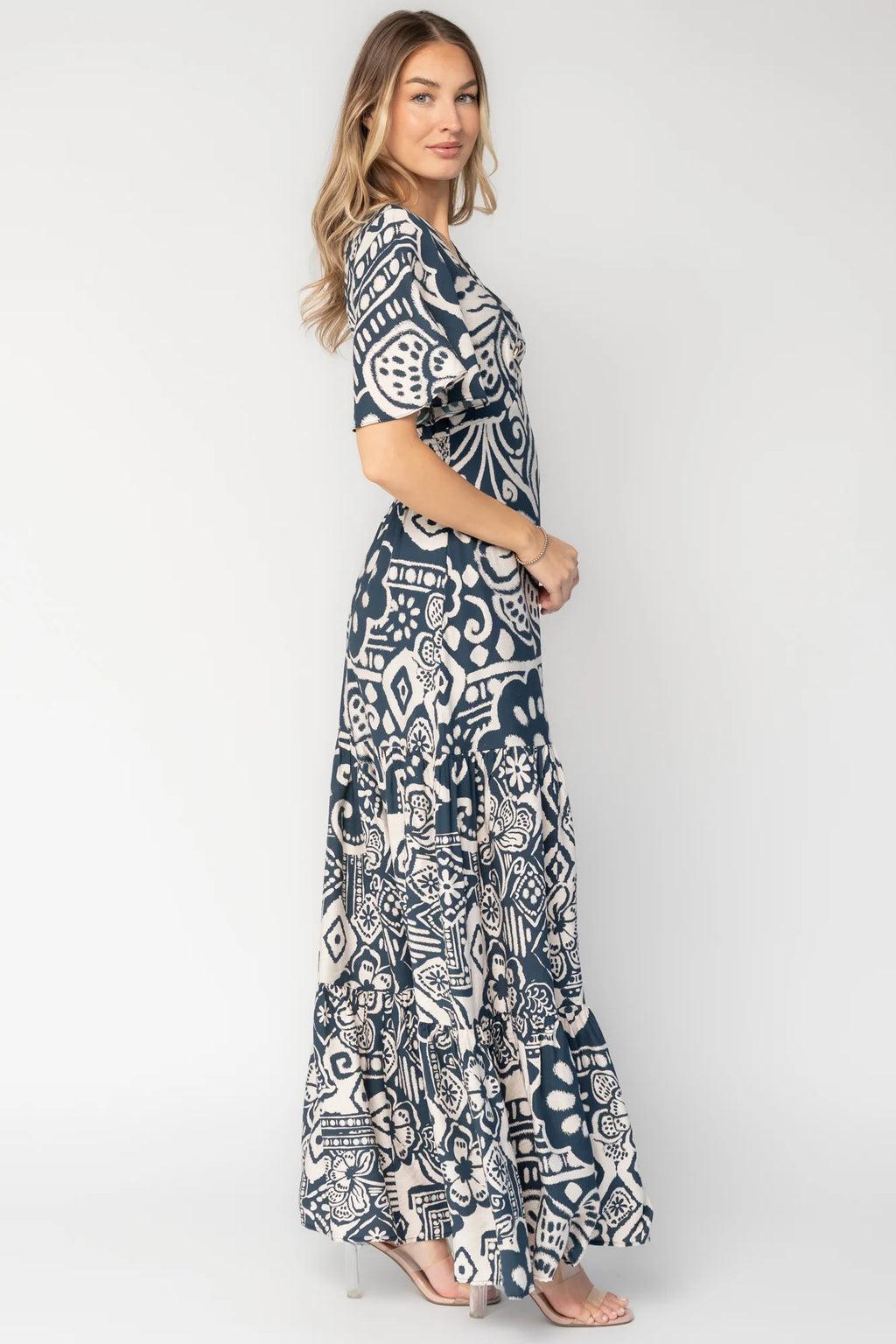 Jules Maxi Dress | Dark Blue Print