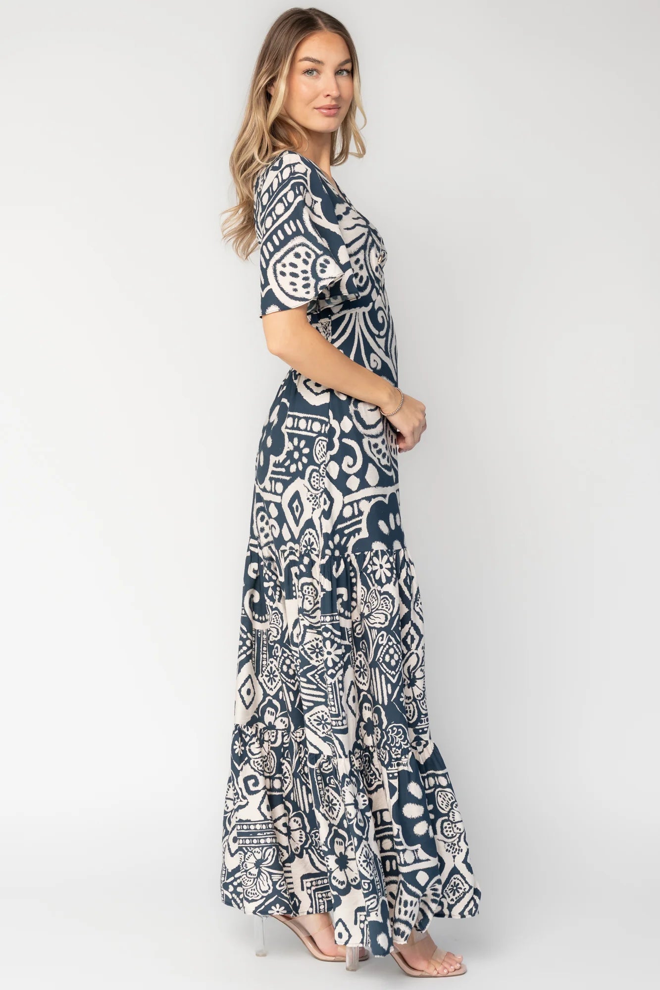 Jules Maxi Dress | Dark Blue Print