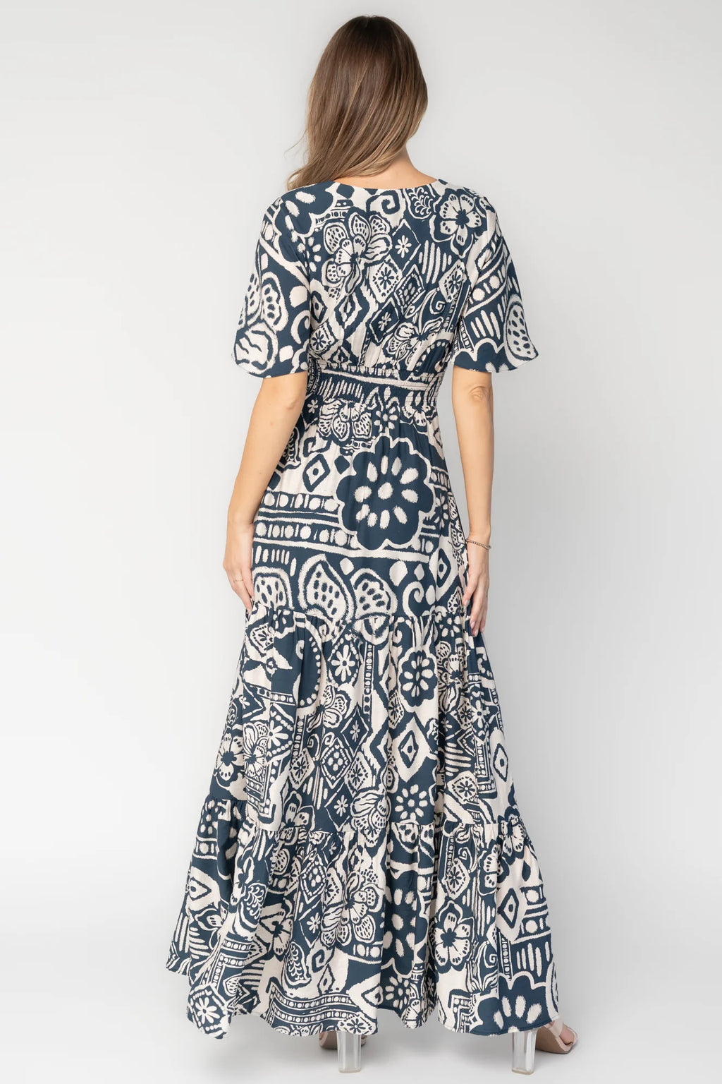 Jules Maxi Dress | Dark Blue Print