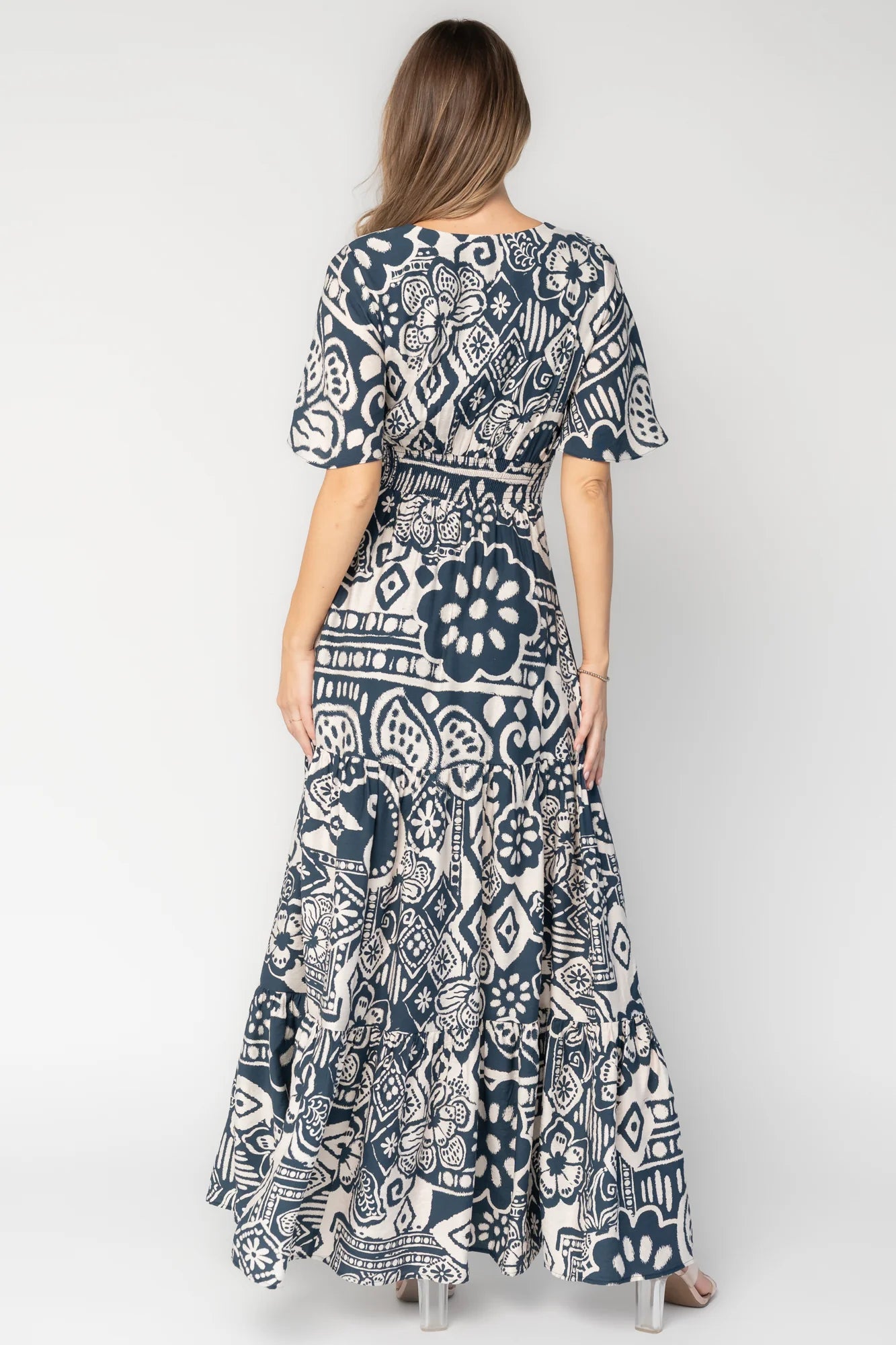 Jules Maxi Dress | Dark Blue Print