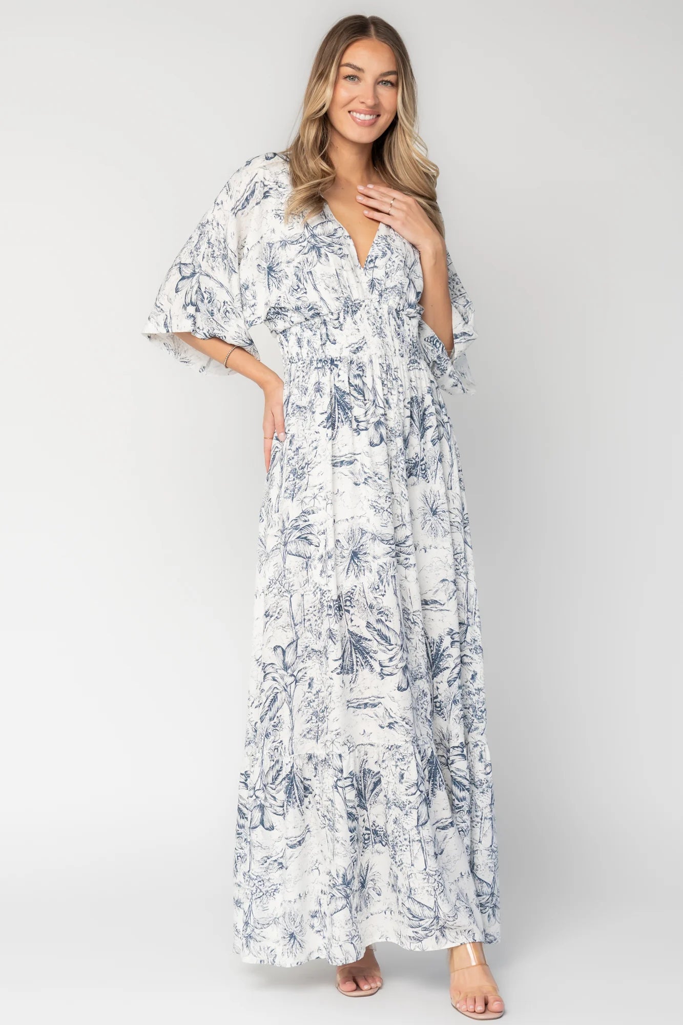 Christiana Maxi Dress | Off White + Slate