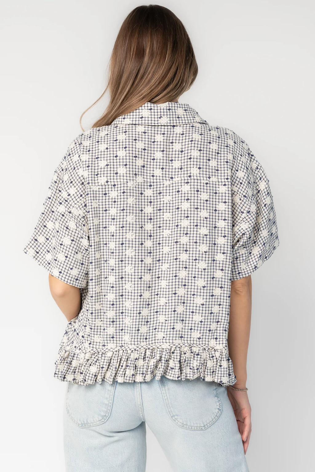 Jalen Relaxed Peplum Top | Blue