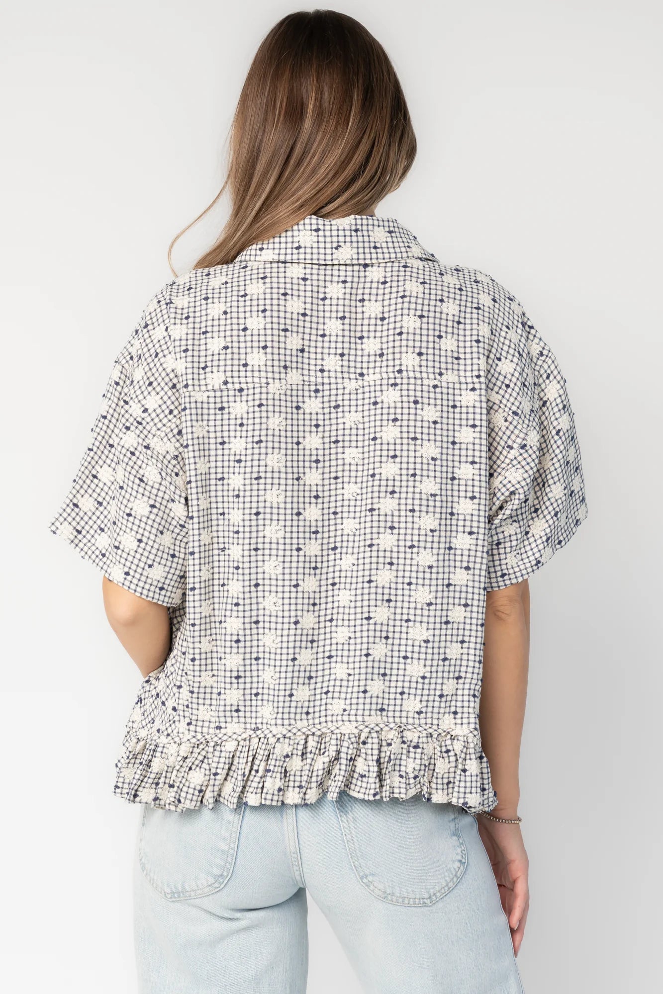 Jalen Relaxed Peplum Top | Blue