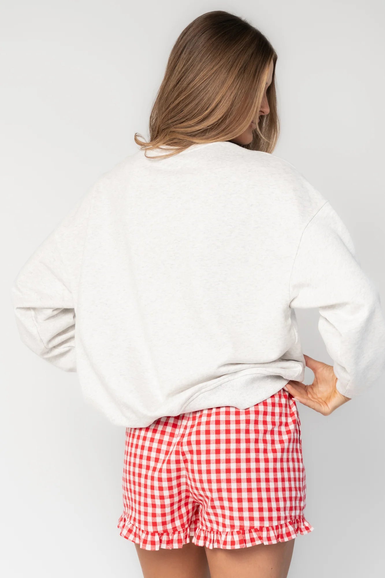 USA Crewneck | Heather Gray + Navy