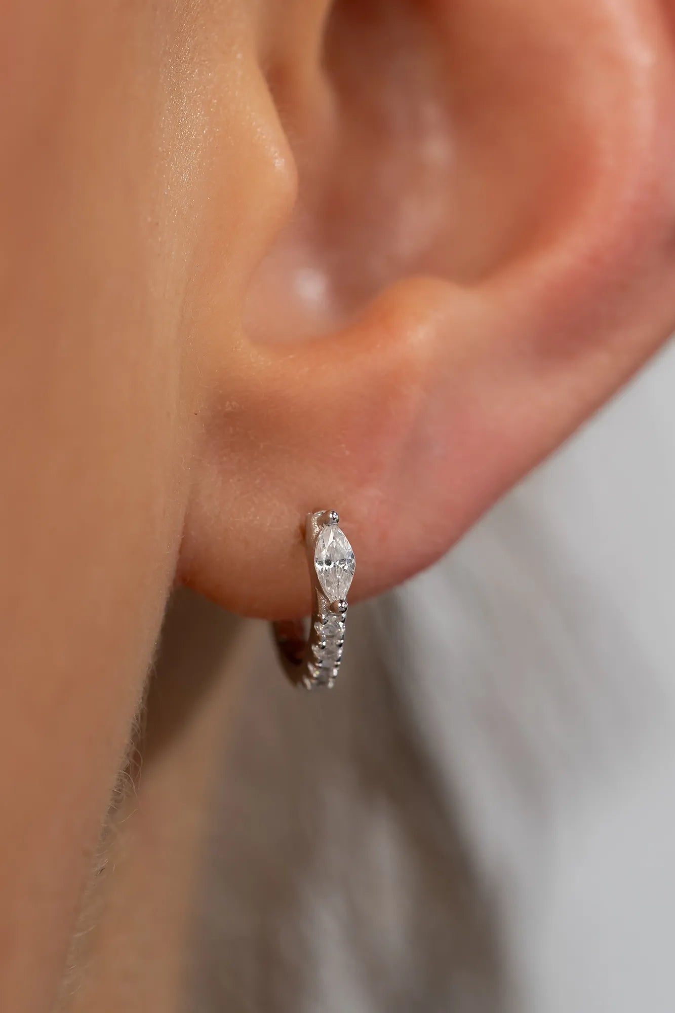 Halo Huggie Hoop Earrings | Silver