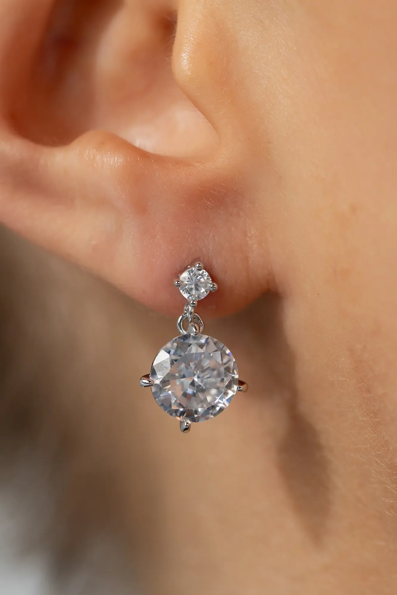 Lunette Drop Earrings | Silver