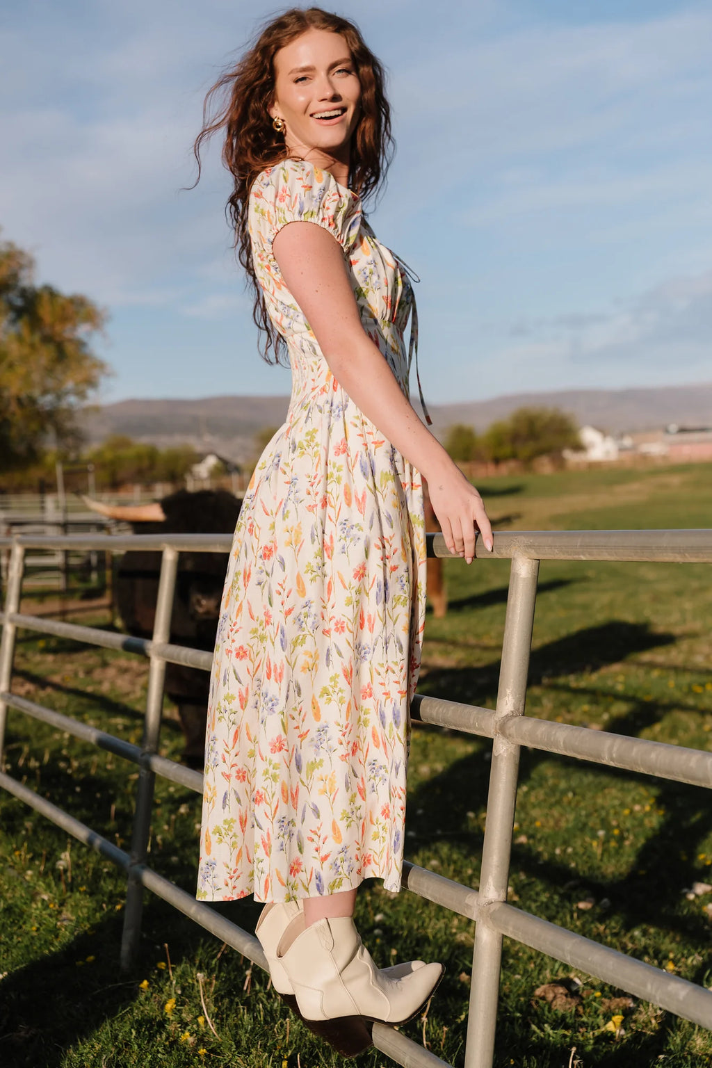 Kendall Midi Dress | Cream Multi Floral