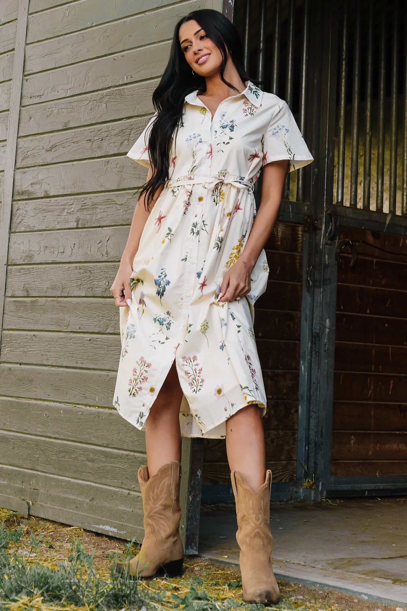 Marley Midi Dress | Ivory + Multi Floral