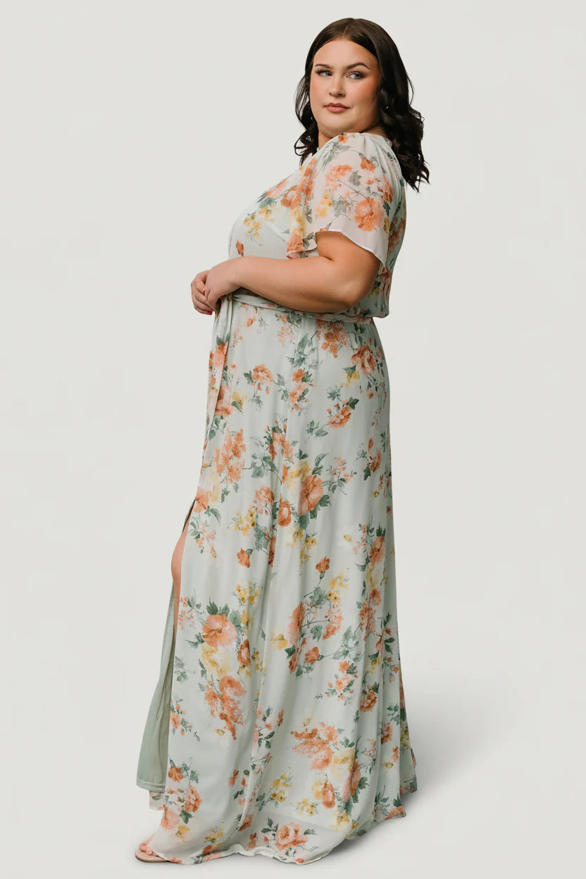 Naomi Short Sleeve Maxi Dress | Sage Floral