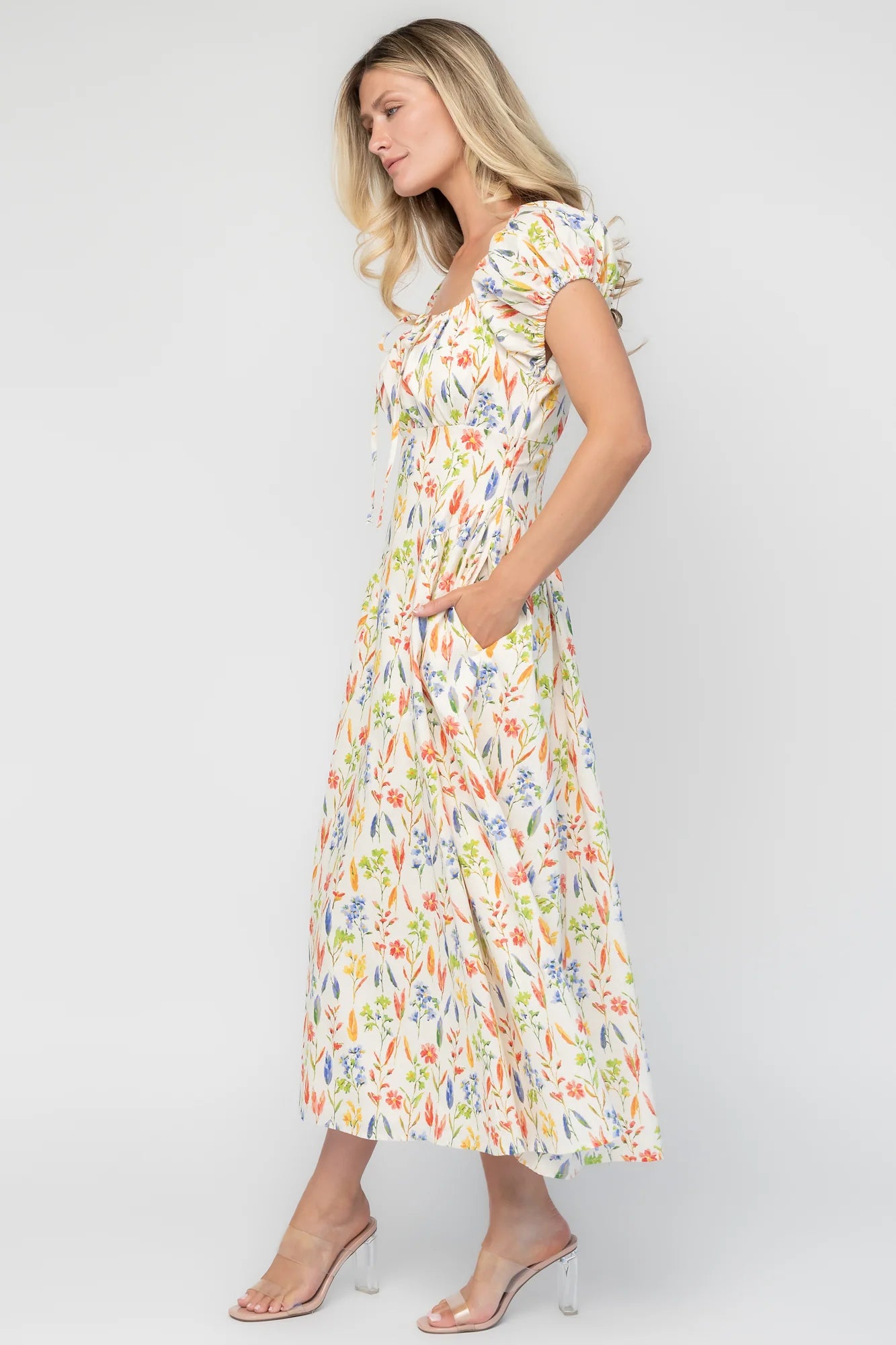 Kendall Midi Dress | Cream Multi Floral