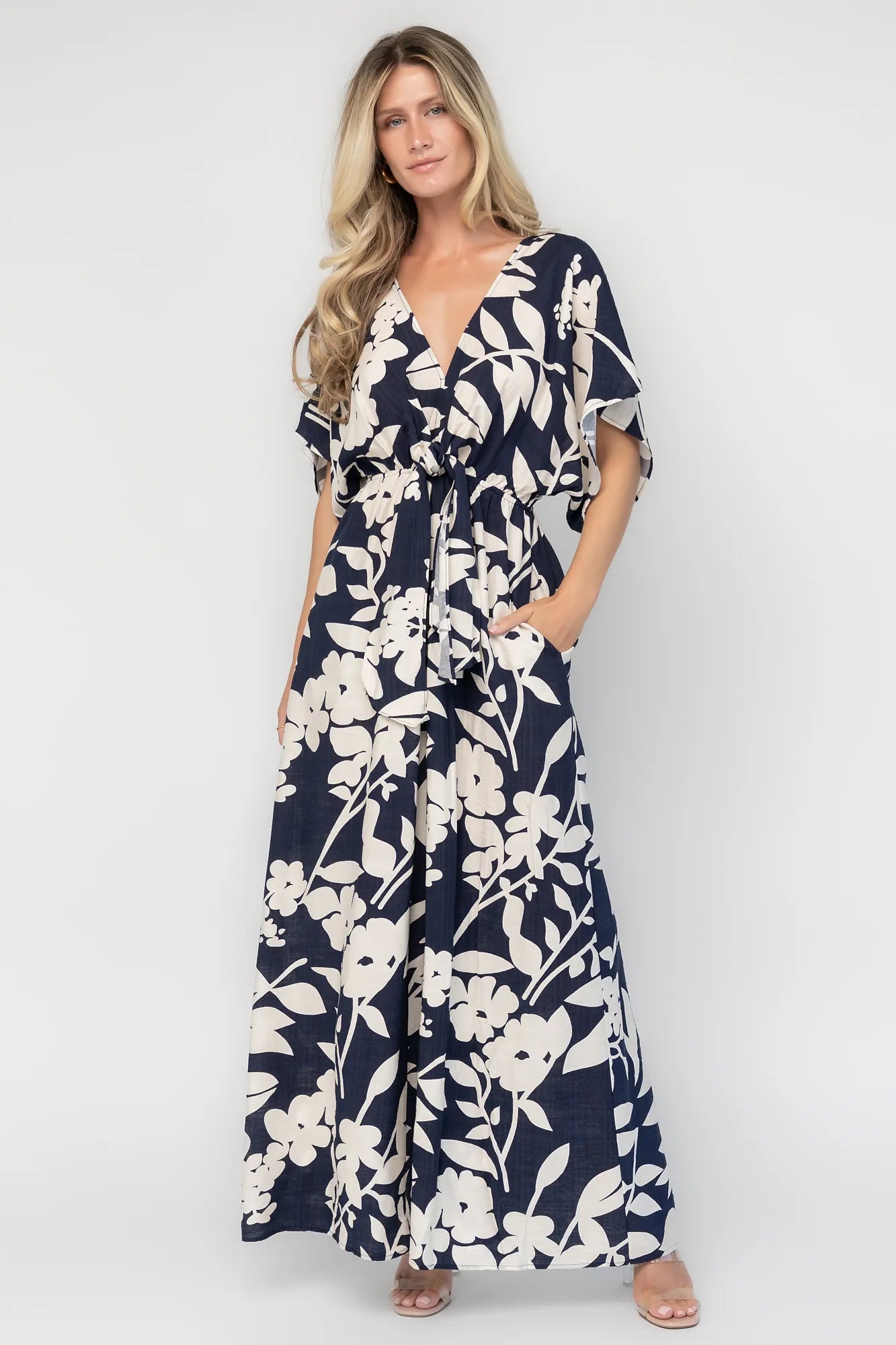 Thalassa Jumpsuit | Navy + Ivory Floral