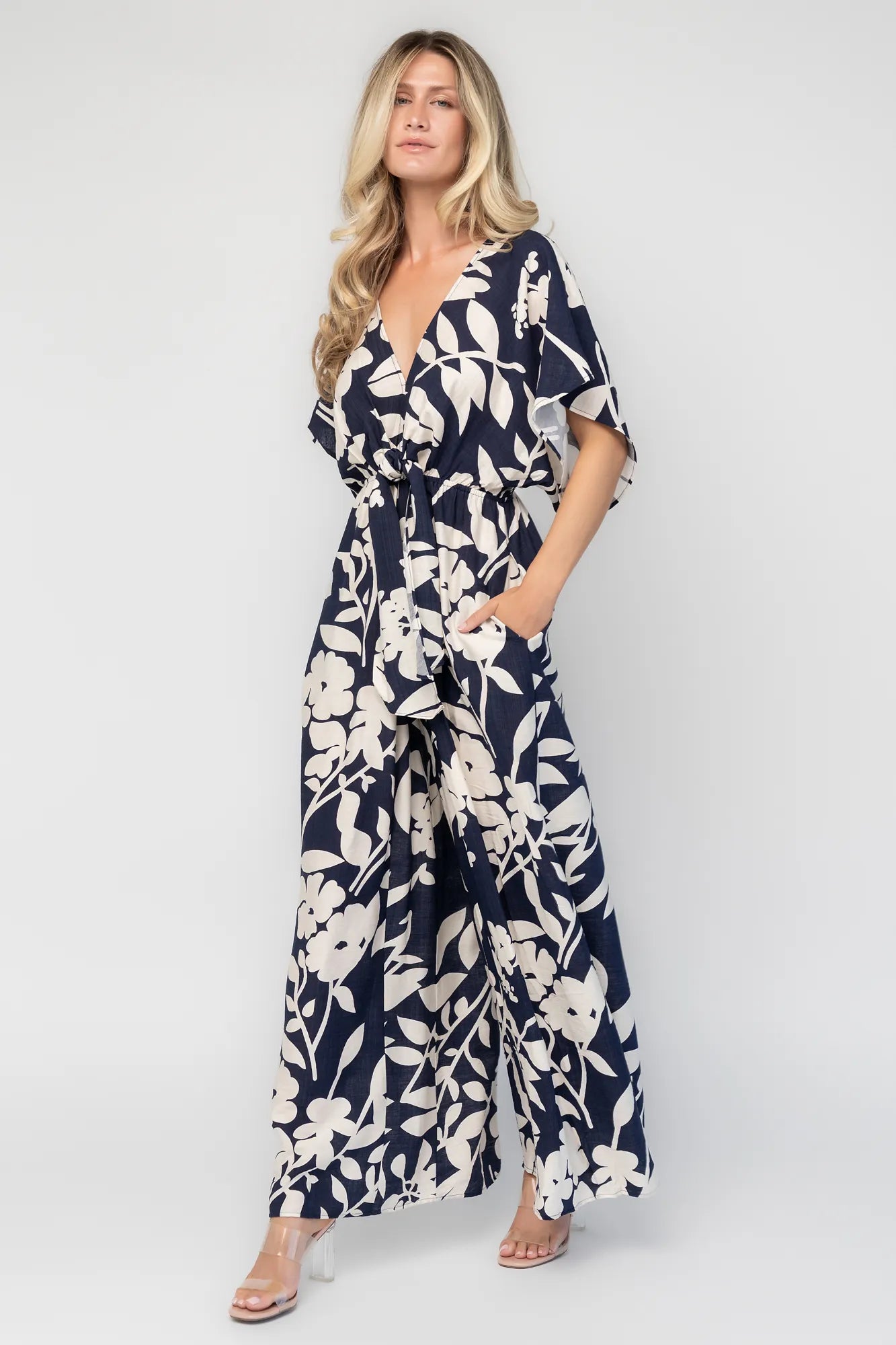 Thalassa Jumpsuit | Navy + Ivory Floral
